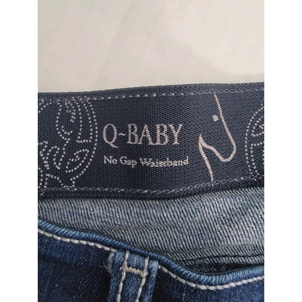 Wrangler Q-Baby Jeans Womens Junior Sz 11/12 Dark Wash Straight Wide Leg WRQ25 - Picture 4 of 8